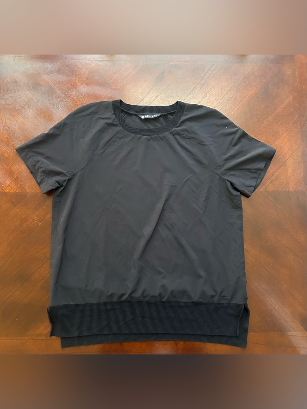 Athleta Black Short Sleeve Crew Top size S